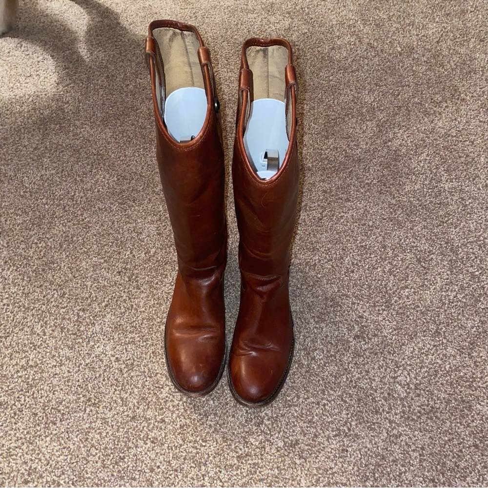 Frye Melissa Button Cognac Leather Knee High Boot - Size 11